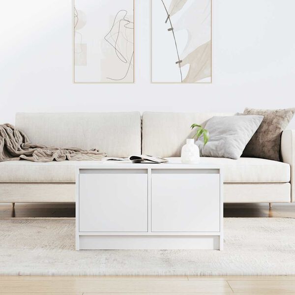 vidaXL Coffee Table with Drawers White 70.5x70x40 cm
