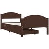 vidaXL Bed Frame without Mattress Dark Brown 100x200 cm Solid Wood