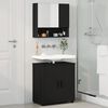 vidaXL Bathroom Furniture Set 2 pcs Black Engineered wood & Metal