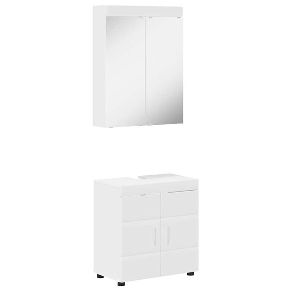 vidaXL Bathroom Furniture Set with Shelf TULUM White Engineered Wood