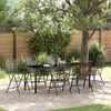 vidaXL Garden Dining Set 7 pcs Anthracite Powder-Coated Steel