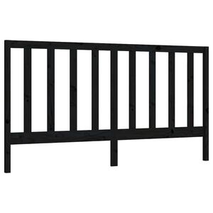 vidaXL Bed Headboard Black 206x4x100 cm Solid Wood Pine