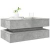 vidaXL Coffee Table with LED Lights Concrete Grey 90x50x40 cm