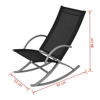 vidaXL Garden Rocking Chairs 2 pcs Steel and Textilene Black
