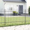 vidaXL Garden Fence 9 pcs Grey 15.3 x 0.8 m Powder-coated Steel