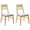 vidaXL Dining Chairs 2 pcs Solid Rubber Wood Natural 43 x 54 x 89 cm