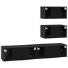 vidaXL TV Cabinet Set Wall-mounted 4 pcs Black Oak Engineered Wood