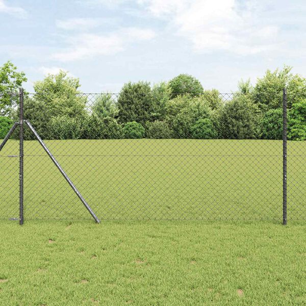 vidaXL Chain Link Fence Grey 10 x 1.4 m Steel