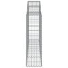 vidaXL Arched Gabion Baskets 7 pcs 200x30x100/120 cm Galvanised Iron