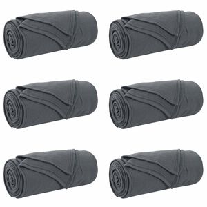 vidaXL Throw Blankets 6 pcs Dark Grey 270 x 240 cm 5.08 kg Fleece