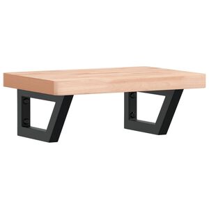 vidaXL Basin Shelf Wall Mounted Steel and Solid Wood Beech