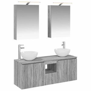 vidaXL Bathroom Cabinet Set 5 pcs Grey Sonoma Engineered Wood