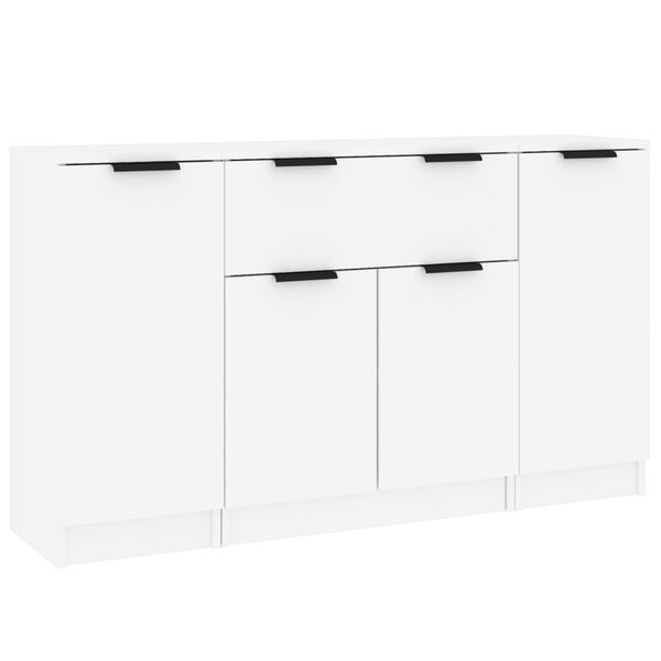 vidaXL Sideboards 3 pcs White Engineered Wood