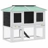 vidaXL Animal Cage | White and Green | Fir wood with painted finish, plywood