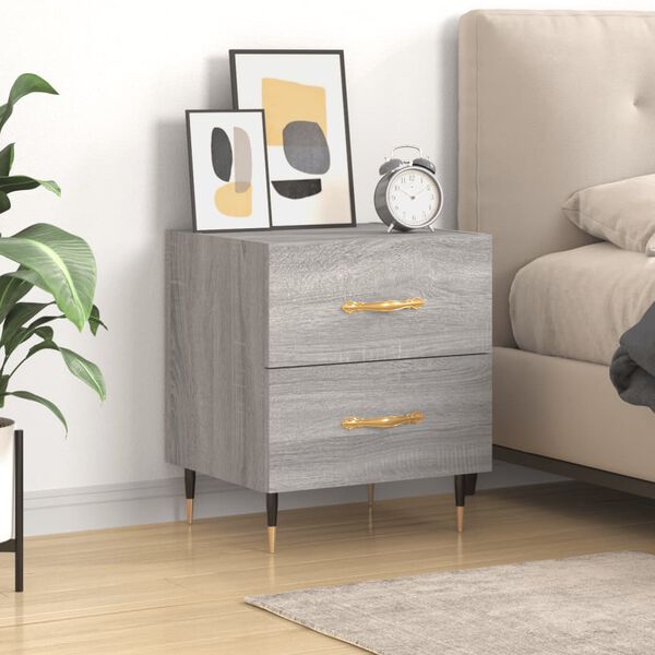 vidaXL Bedside Cabinet Grey Sonoma 40x35x47.5 cm Engineered Wood