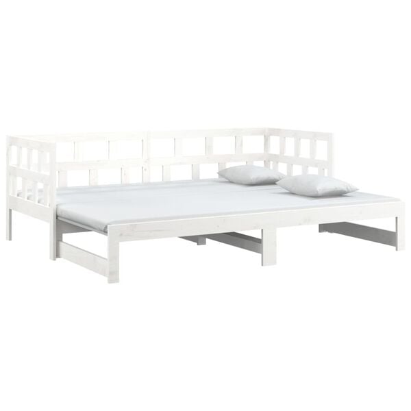 vidaXL Pull-out Day Bed without Mattress White 2x(90x190) cm