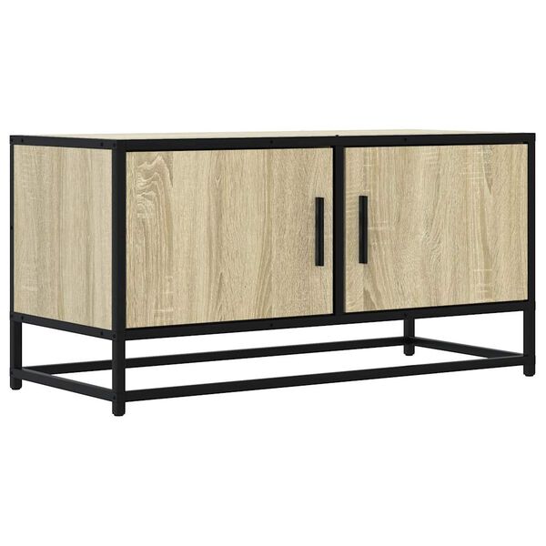 vidaXL TV Cabinet Sonoma Oak 80x34.5x40 cm Engineered Wood and Metal