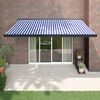 vidaXL Retractable Awning Blue and White 4.5x3 m Fabric and Aluminium