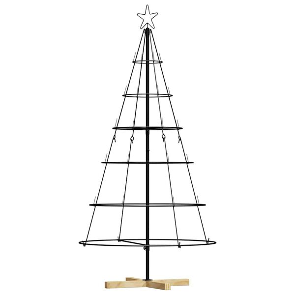 vidaXL Christmas Cone Tree with Stand Black 150 cm Steel