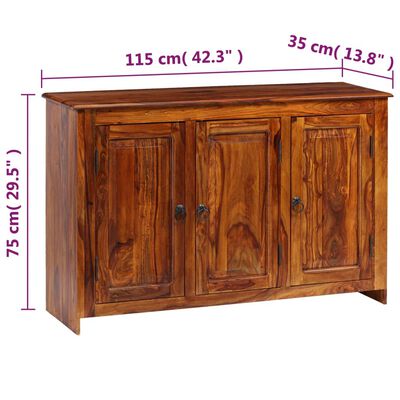 vidaXL Sideboard Solid Sheesham Wood 115x35x75 cm