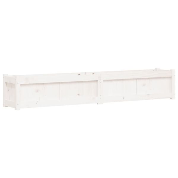 vidaXL Garden Planter White 180x31x31 cm Solid Wood Pine