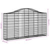 vidaXL Arched Gabion Baskets 13 pcs 200x30x100/120 cm Galvanised Iron