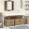 vidaXL Bathroom Vanity Units with Shelf 3 pcs Brown Engineered wood