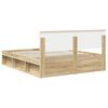 vidaXL Bed Frame with Headboard Sonoma 160 x 200 cm Solid Pine Wood