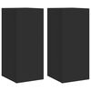 vidaXL TV Wall Cabinets with LED Lights 2 pcs Black 30.5x35x70 cm