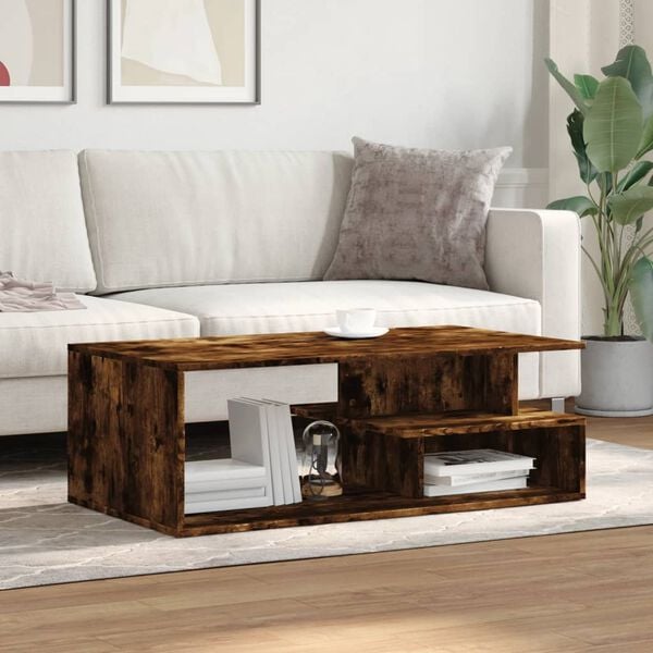 vidaXL Coffee Table Smoked Oak 102x55x35 cm Engineered Wood