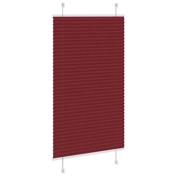 vidaXL Pleated Blind Bordeaux Red 75x150 cm Fabric Width 74.4 cm Polyester