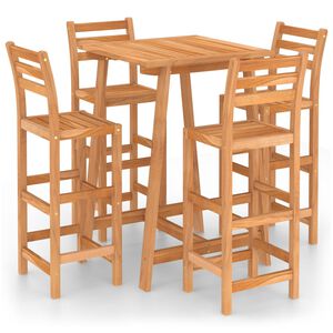 vidaXL 5 Piece Outdoor Bar Set Solid Acacia Wood
