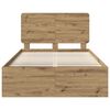 vidaXL Bed Frame Artisian Oak 120 x 190 cm Solid Pine Wood