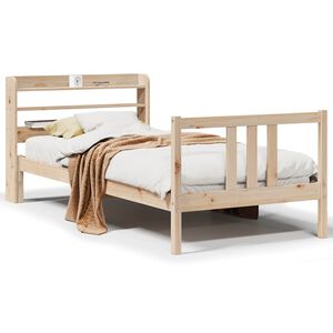 vidaXL Bed Frame with Headboard without Mattress 75x190 cm Small Single