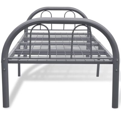 vidaXL Bed Frame Grey Metal 75x200 cm