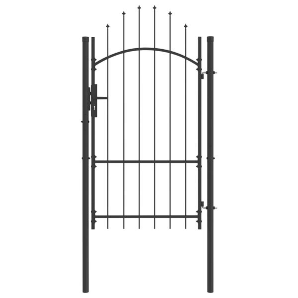 vidaXL Garden Gate with Lock Grey 175 x 100 cm Steel