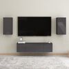 vidaXL TV Cabinets 2 pcs High Gloss Grey 30.5x30x60 cm Engineered Wood