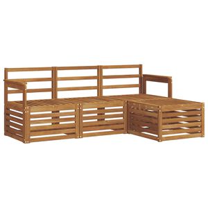 vidaXL Outdoor Sofa Set 4 pcs 4-Seaters Natural Solid Acacia Wood