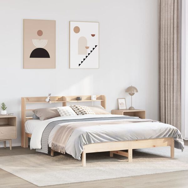 vidaXL Bed Frame without Mattress 140x200 cm Solid Wood Pine