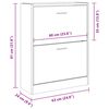 vidaXL Shoe Cabinet High Gloss White 63x24x81 cm Engineered Wood