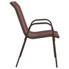 vidaXL Stackable Garden Chairs 2 pcs Brown Textilene Fabric