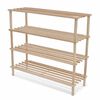 vidaXL 4-Tier Shoe Racks 2 pcs Solid Fir Wood