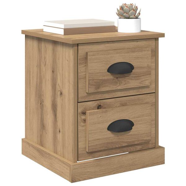 vidaXL Bedside Cabinet with Drawer 2 pcs Artisan Oak 39 x 39 x 47.5 cm