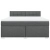 vidaXL Box Spring Bed with Mattress Dark Grey 180x200 cm Fabric