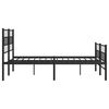vidaXL Metal Bed Frame without Mattress with Footboard Black 160x200cm