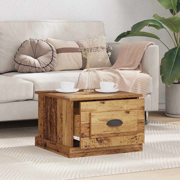 vidaXL Coffee Table Old Wood 50 x 50 x 35 cm Engineered Wood