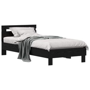 vidaXL Bed Frame with Headboard Black Oak 75 x 190 cm Engineered Wood