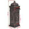 vidaXL Pillar Letterbox Aluminium Vintage Style Rustproof Bronze