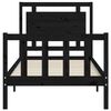 vidaXL Bed Frame without Mattress Black Small Single Solid Wood Pine