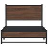 vidaXL Metal Bed Frame without Mattress Brown Oak 100x190 cm